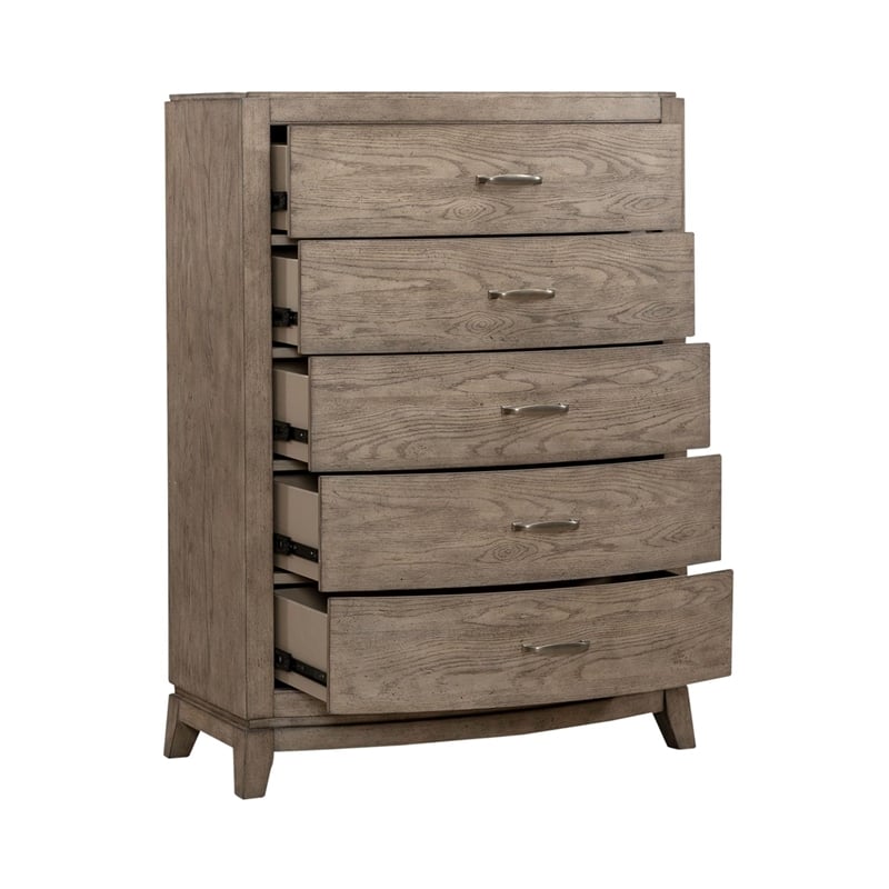 Liberty Furniture Avalon 5 Drawer Chest for Bedroom - Brown Oak Wood