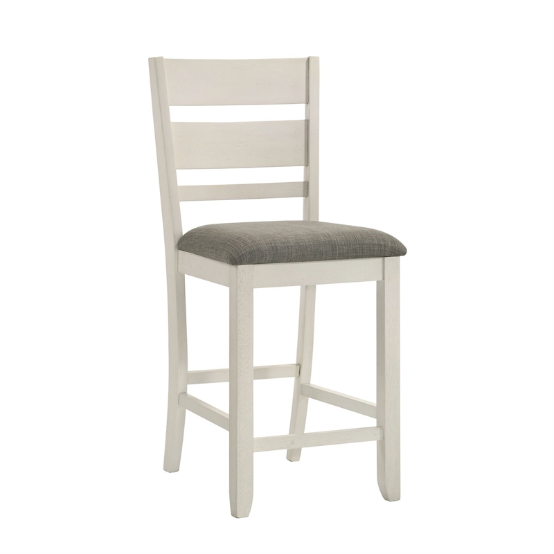 Liberty Furniture Brook Bay Slat Back Upholstered Counter Chairs Set of 2 White