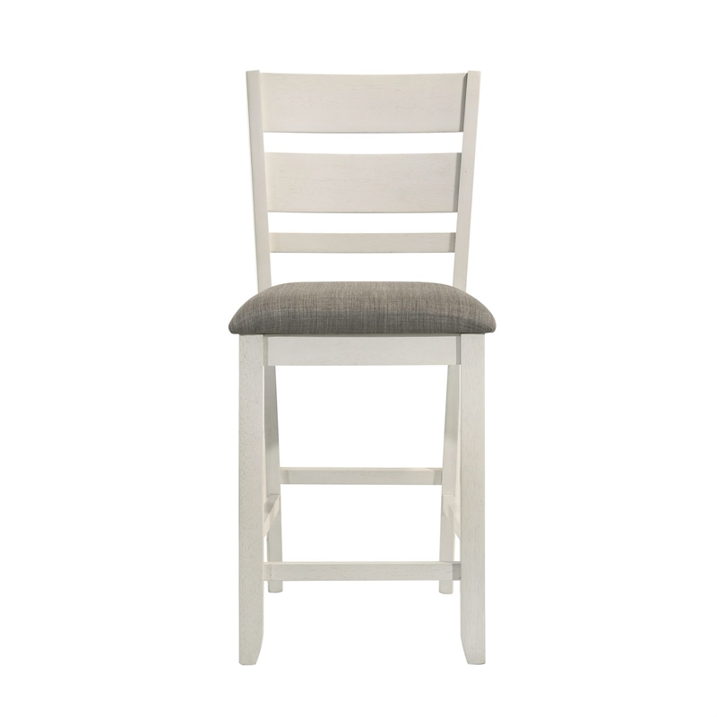 Liberty Furniture Brook Bay Slat Back Upholstered Counter Chairs Set of 2 White