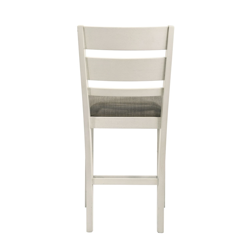 Liberty Furniture Brook Bay Slat Back Upholstered Counter Chairs Set of 2 White