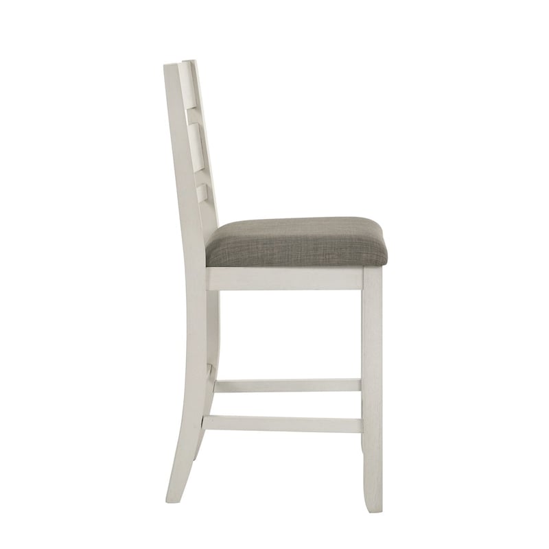 Liberty Furniture Brook Bay Slat Back Upholstered Counter Chairs Set of 2 White