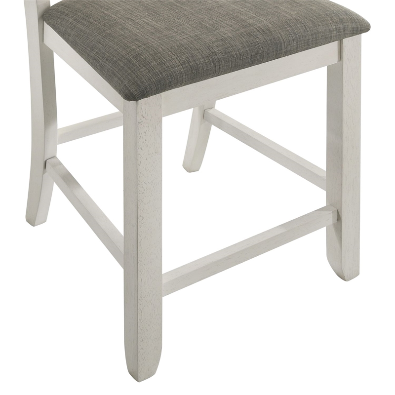 Liberty Furniture Brook Bay Slat Back Upholstered Counter Chairs Set of 2 White