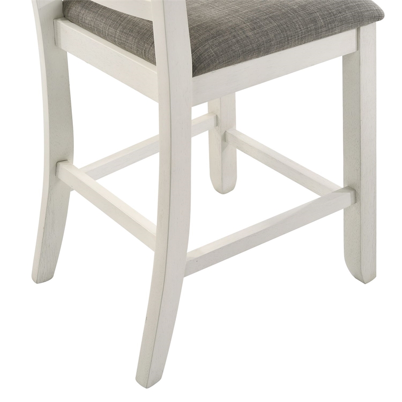 Liberty Furniture Brook Bay Slat Back Upholstered Counter Chairs Set of 2 White