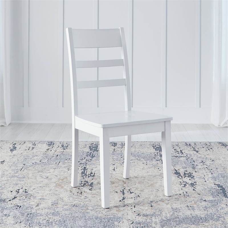 Liberty Furniture Landale Ladderback Side Chairs for Dining Room Set of 2 White