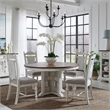 Liberty Furniture River Place 5 Piece Pedestal Table Dining Room Set White