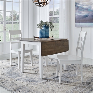 Liberty Furniture Landale 3 Piece Drop Leaf Table Dining Room Set White