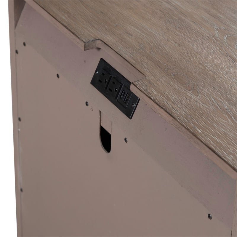 Liberty Furniture South Bend Open Nightstand with Charging Station - Brown