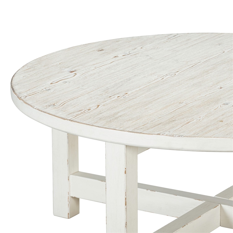 Liberty Furniture Backroads Round Cocktail Table - White W42 x D42 x H18