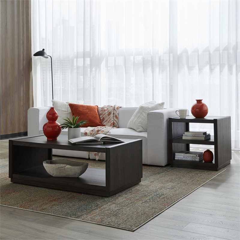 Liberty Furniture Modern Edge 3 Piece Living Room Cocktail Table Set - Brown