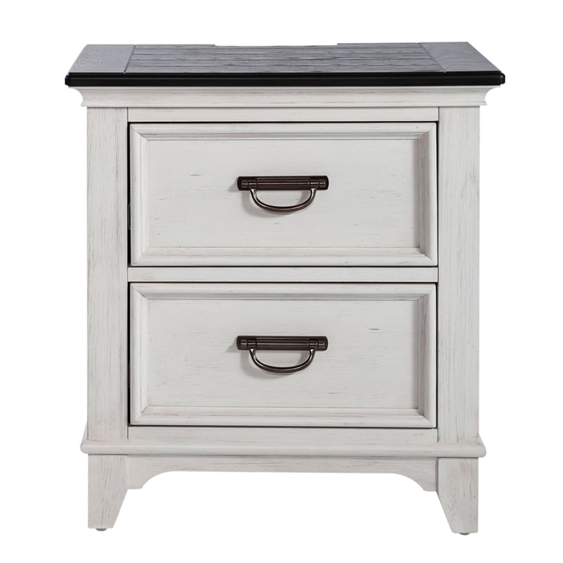 Liberty Furniture Allyson Park 2 Drawer Night Stand with Charging Station White
