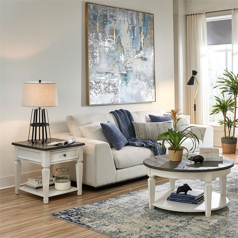 Liberty Furniture Allyson Park Opt 3 Piece Living Room Cocktail Table Set White