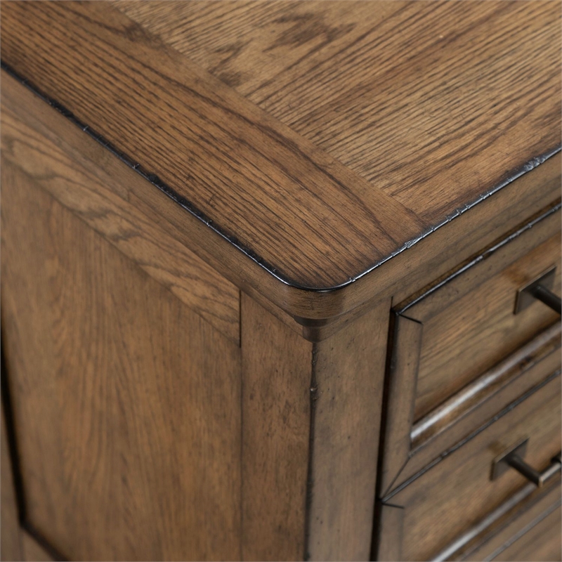 Liberty Furniture Carolina Park Nightstand with Charging Station - Brown