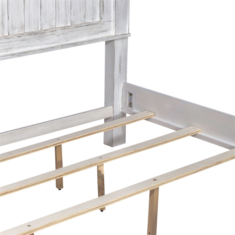 Liberty Furniture River Place King Panel Bed Dresser & Mirror - White