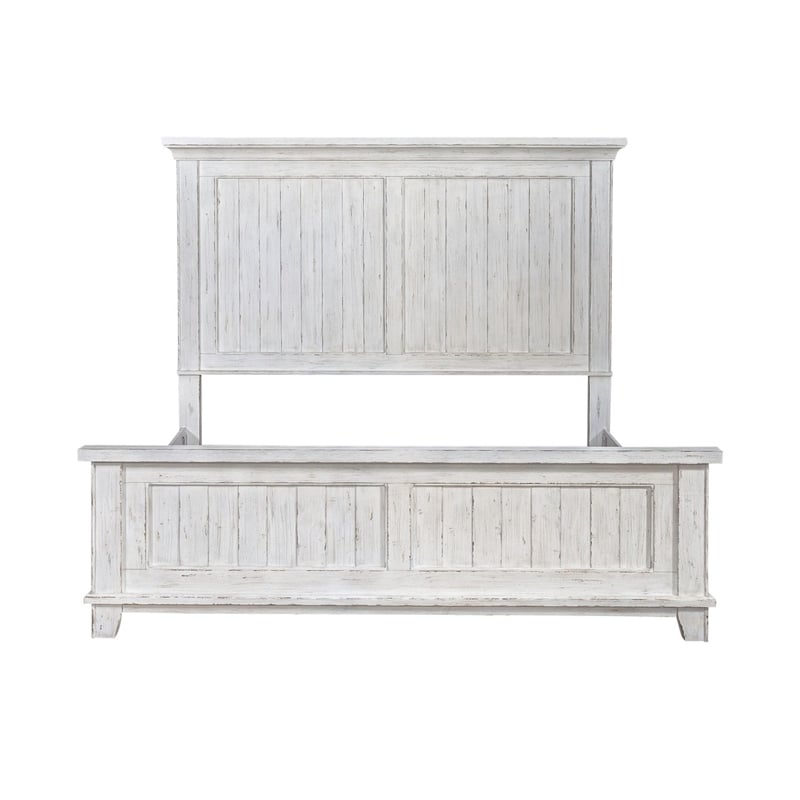 Liberty Furniture River Place Queen Panel Bed Dresser & Mirror Chest - White
