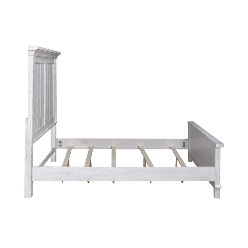 Liberty Furniture River Place Queen Panel Bed Dresser & Mirror Chest - White