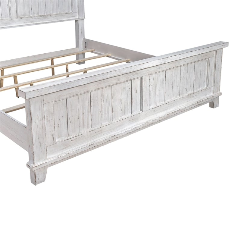 Liberty Furniture River Place Queen Panel Bed Dresser & Mirror Chest - White