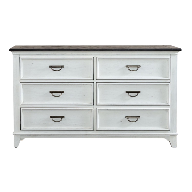 Liberty Furniture Allyson Park Twin Panel Bed Dresser & Mirror - White