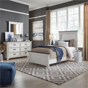 Liberty Furniture Allyson Park Twin Panel Bed Dresser & Mirror - White