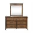 Liberty Furniture Carolina Park Queen Panel Bed Dresser & Mirror - Brown