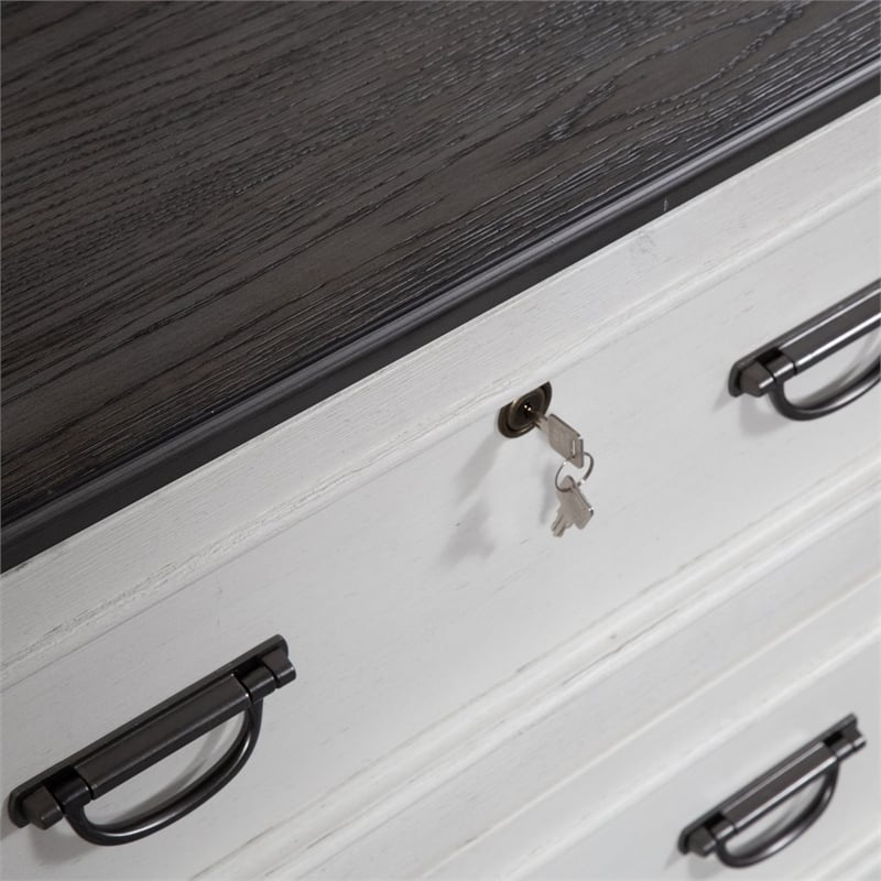 Liberty Furniture Allyson Park 2 Piece Set File Drawer Cabinet and Hutch - White