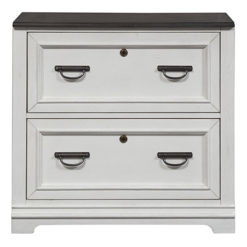 Liberty Furniture Allyson Park 2 Piece Set File Drawer Cabinet and Hutch - White