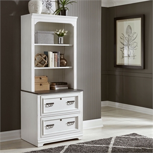 Liberty Furniture Allyson Park 2 Piece Set File Drawer Cabinet and Hutch - White