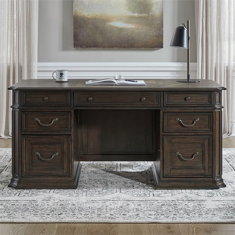 Liberty Furniture Provence Park Jr Executive DeskHome Office - Brown