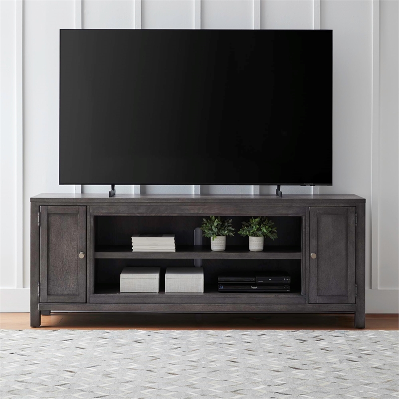 Liberty Furniture Modern Farmhouse 78 Inch TV Console for Living Room - Brown