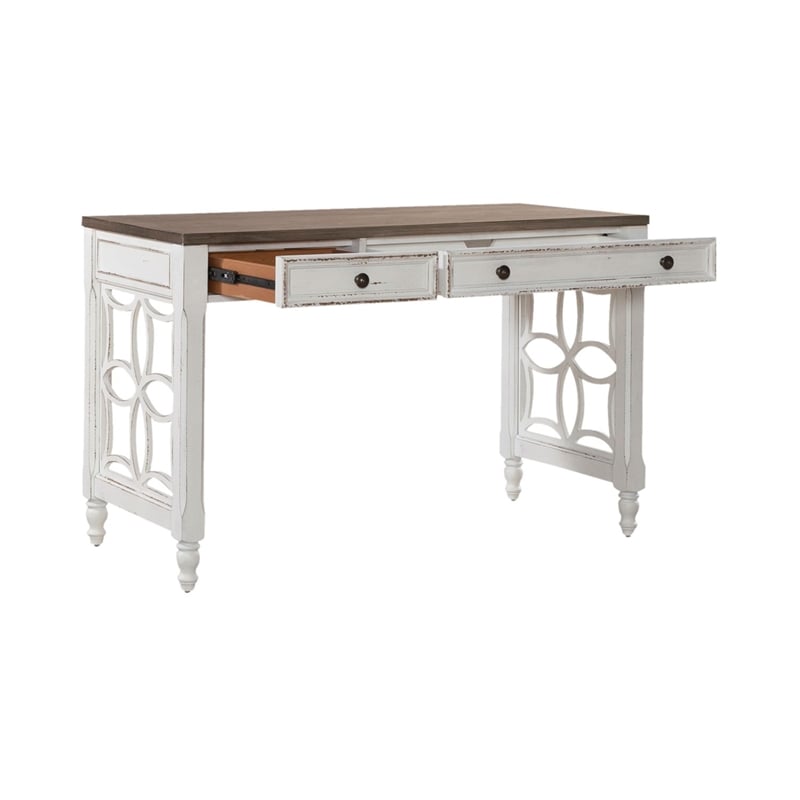 Liberty Furniture Magnolia Manor Alt L Shaped Desk Home Office Set - White