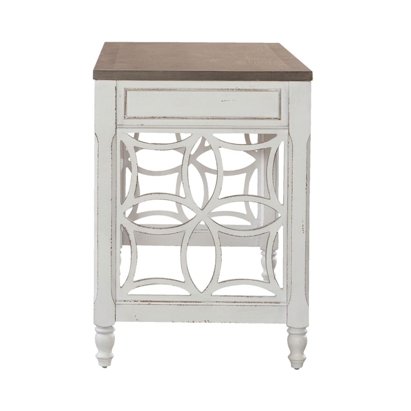 Liberty Furniture Magnolia Manor Alt L Shaped Desk Home Office Set - White