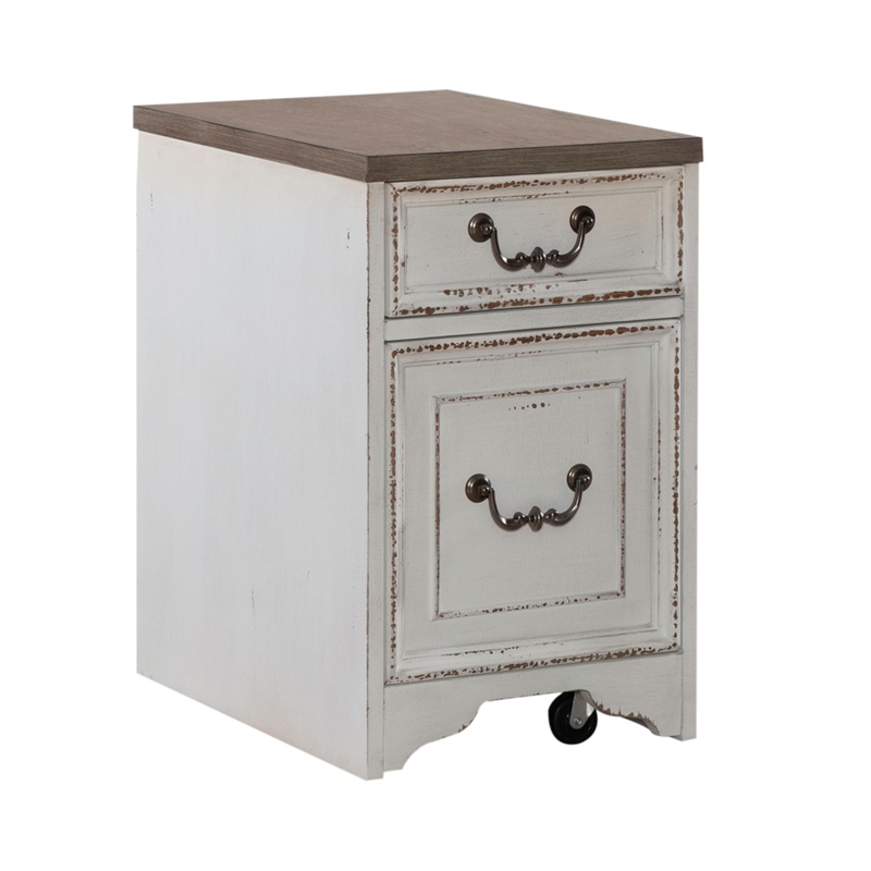 Liberty Furniture Magnolia Manor Optional L Shaped Desk Set Mobile File - White