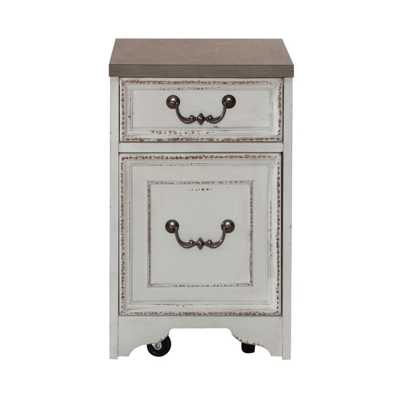 Liberty Furniture Magnolia Manor Optional L Shaped Desk Set Mobile File - White