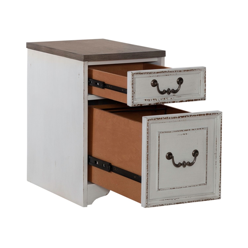 Liberty Furniture Magnolia Manor Optional L Shaped Desk Set Mobile File - White