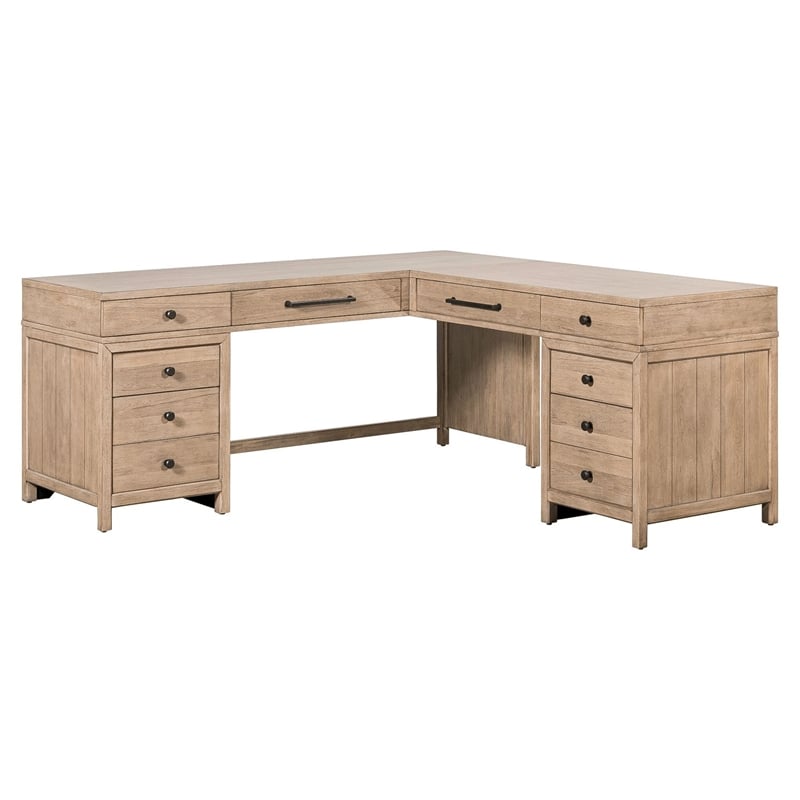 Liberty Furniture Proximity Place L Shaped Desk SetHome Office - Brown