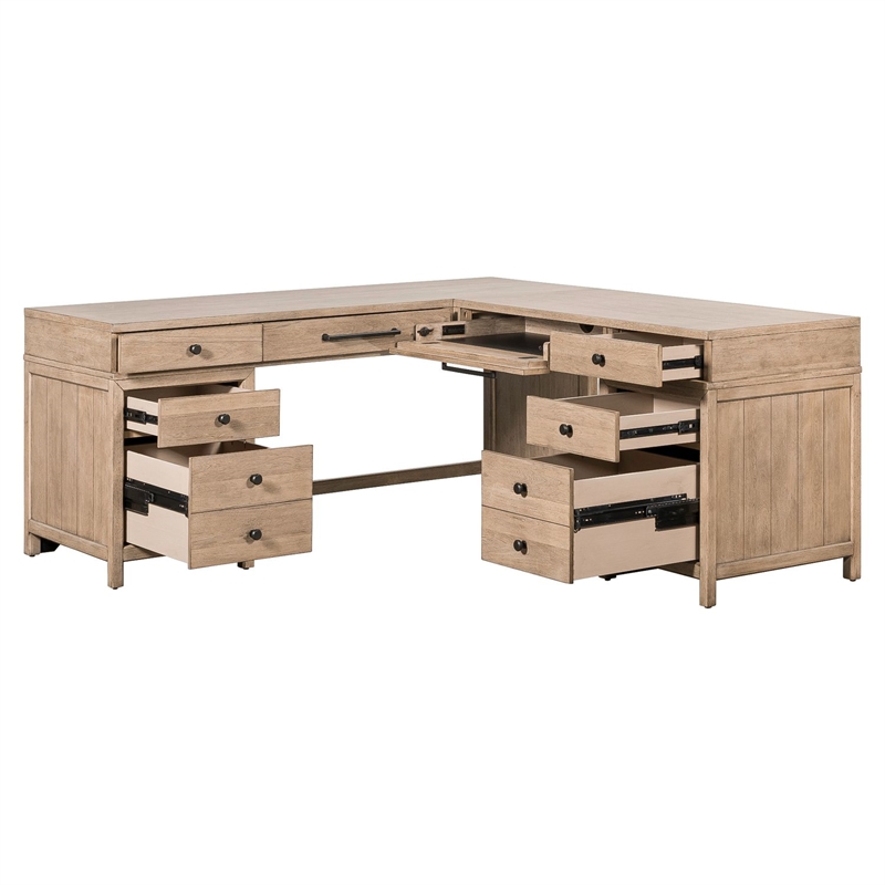 Liberty Furniture Proximity Place L Shaped Desk SetHome Office - Brown