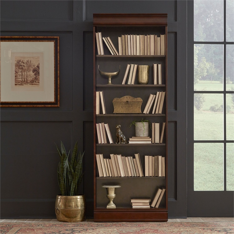 Liberty Furniture Brayton Manor Stepped Bookcase Wall 4 Piece Set - Brown