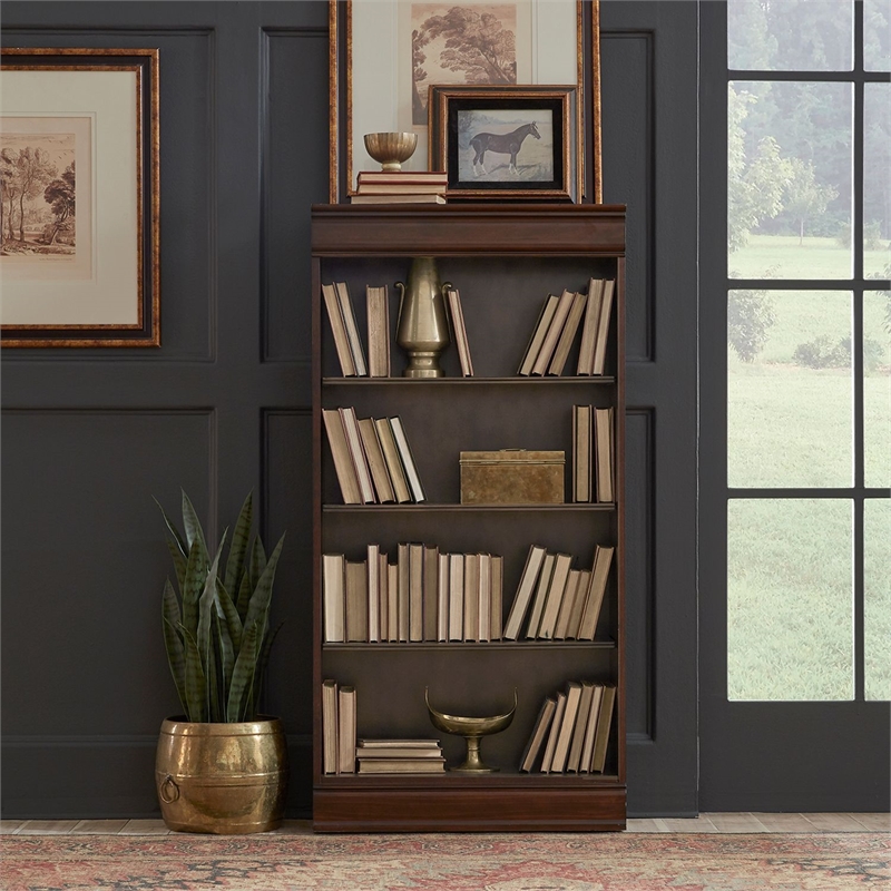Liberty Furniture Brayton Manor Stepped Bookcase Wall 4 Piece Set - Brown