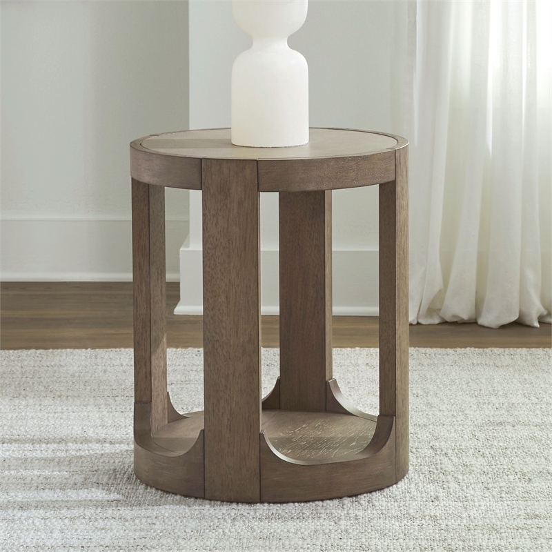 Liberty Furniture South Bend Round Chairside Table - Brown