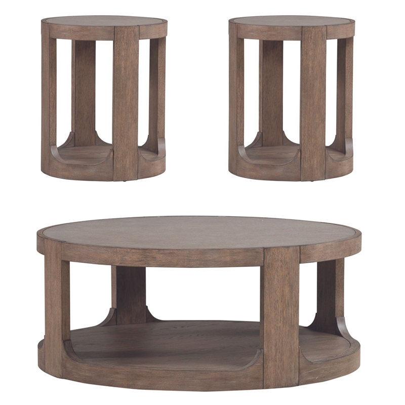 Liberty Furniture South Bend Alt 3 Piece Set Cocktail Table 2 End Tables - Brown