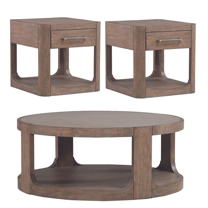 Liberty Furniture South Bend Opt 3 Piece Set Cocktail Table 2 End Tables - Brown