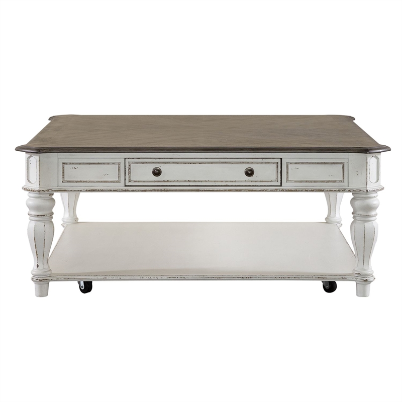 Liberty Furniture Magnolia Manor Oversized Square Cocktail Table White
