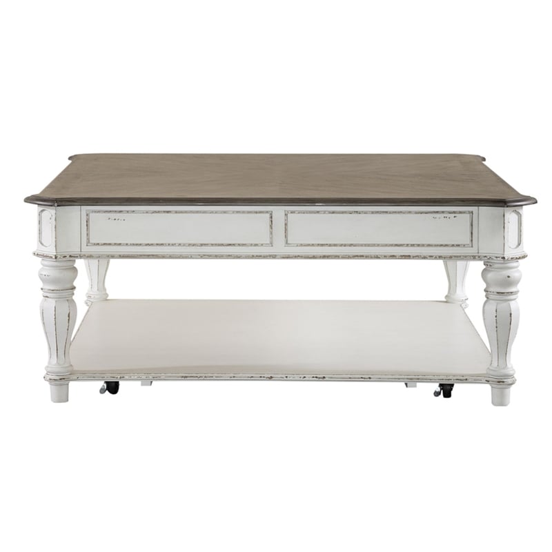 Liberty Furniture Magnolia Manor Oversized Square Cocktail Table White