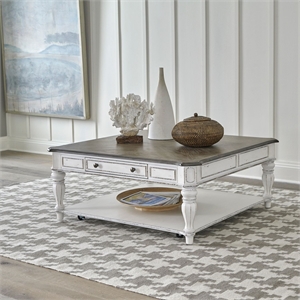 Liberty Furniture Magnolia Manor Oversized Square Cocktail Table White