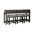 Liberty Furniture Tanners Creek 4 Piece Set Console Table 2 Stools Gray