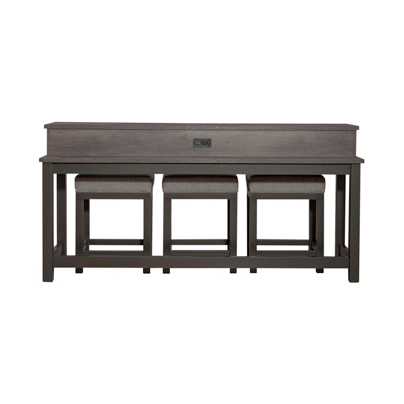 Liberty Furniture Tanners Creek 4 Piece Set Console Table 2 Stools Gray