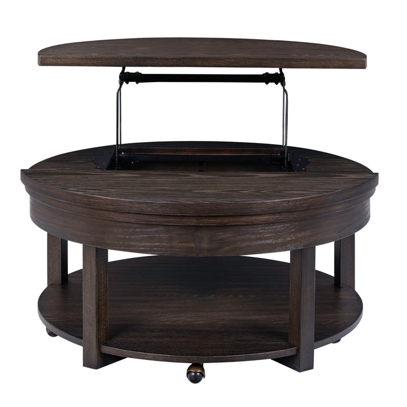 Liberty Furniture Weston Round Living Room Lift Top Cocktail Table - Brown