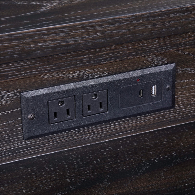 Liberty Furniture Weston Console Bar Table AC USB Charging Station - Brown