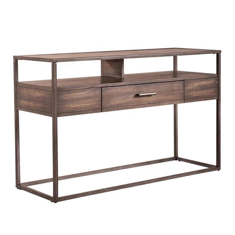 Liberty Furniture Jamestown Sofa Table Open Shelf Storage Drawer - Brown