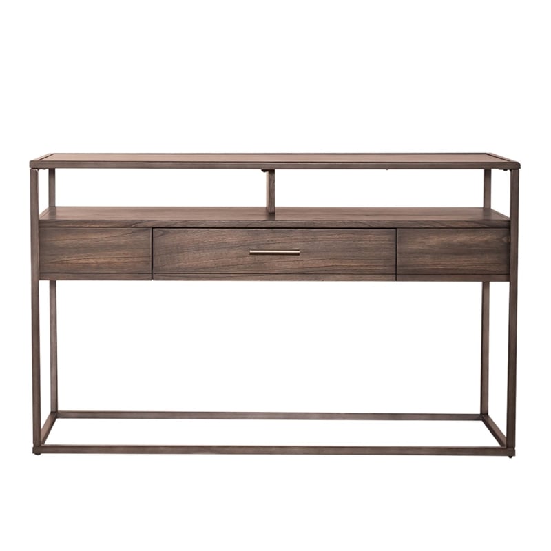 Liberty Furniture Jamestown Sofa Table Open Shelf Storage Drawer - Brown