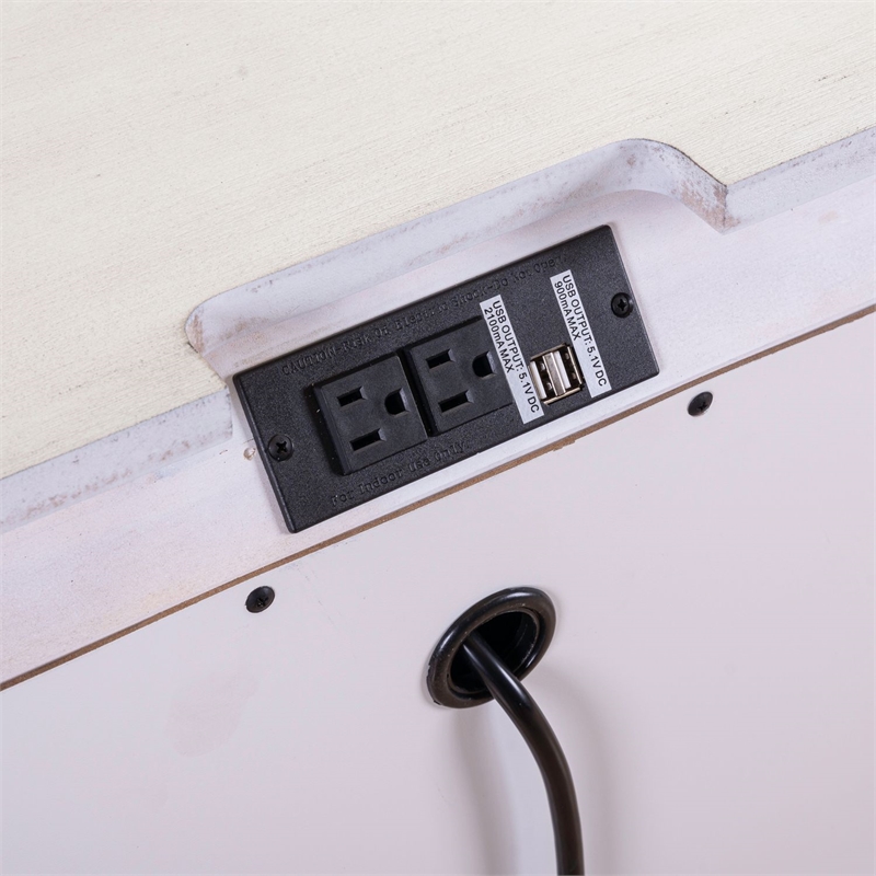 Liberty Furniture Big Valley Bedside Chest AC USB Charging Station - White